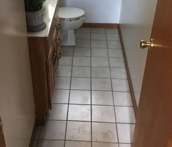 bathroom with sewage clean up